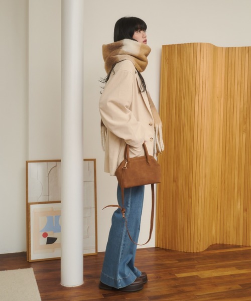 REMOON（リムーン）の「ボリュームフリンジマフラー（マフラー・レディース・オフホワイト/チェック/レッド・FREE）」の22枚目の写真