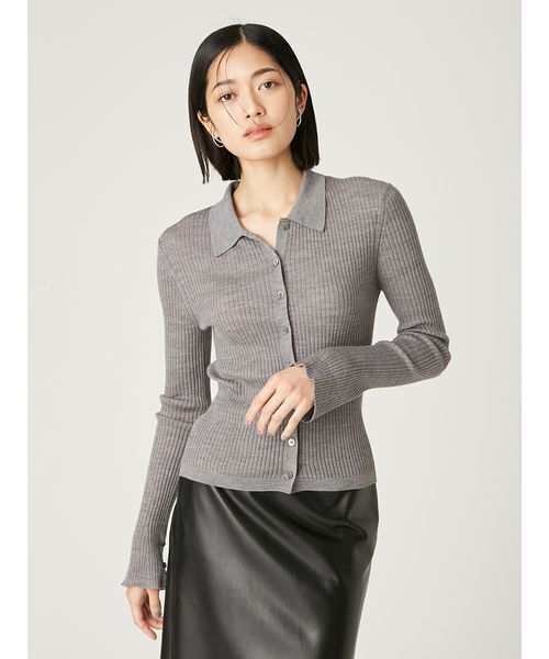 フレイアイディーストライプメッシュポロカラーニット Amazon | [フレイ アイディー] ストライプメッシュポロカラー