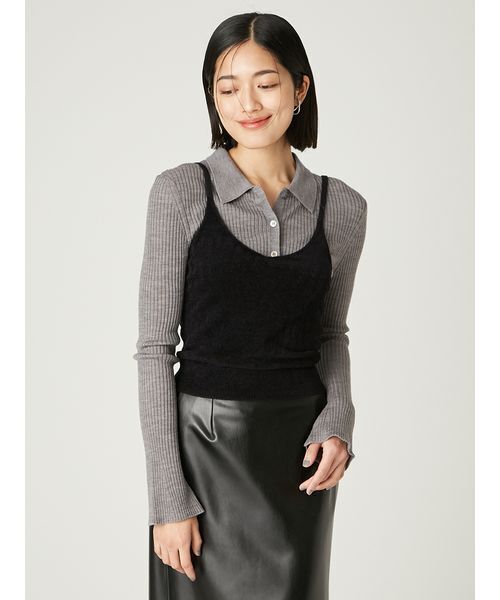 ウールブレンドポロカラーニット（ニット/セーター）｜FRAY I.D