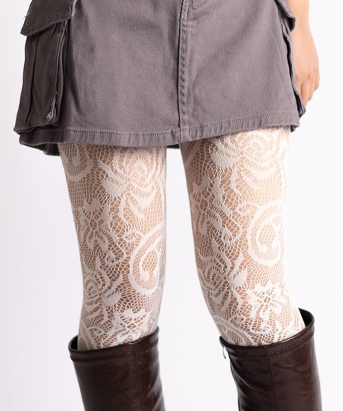Vini(ヴィニ)の「【Vini】レース タイツ(タイツ/ストッキング・レディース・ホワイト・FREE)」の7枚目の写真