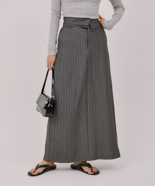 LIENCOEUR（リアンクール）の「フラップストライプスカート（スカート・レディース・グレー/ダークグレー・FREE）」の21枚目の写真
