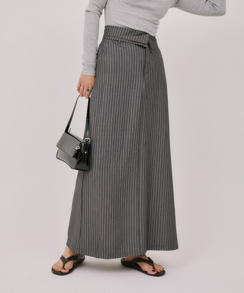 LIENCOEUR（リアンクール）の「フラップストライプスカート（スカート・レディース・グレー/ダークグレー・FREE）」の22枚目の写真