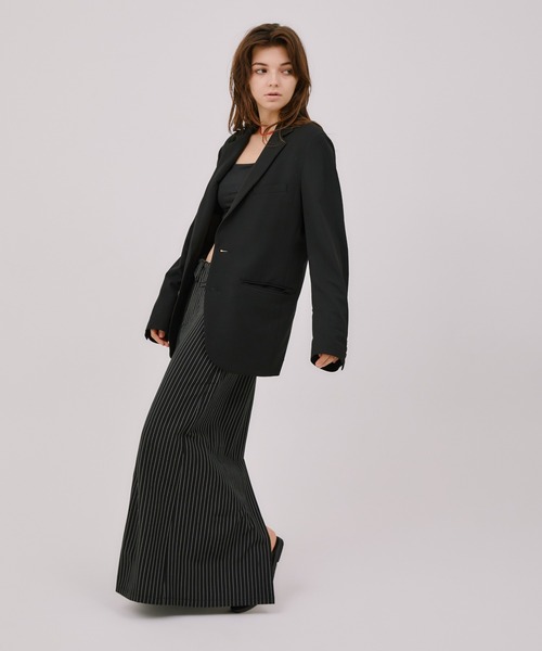 LIENCOEUR（リアンクール）の「フラップストライプスカート（スカート・レディース・グレー/ダークグレー・FREE）」の11枚目の写真