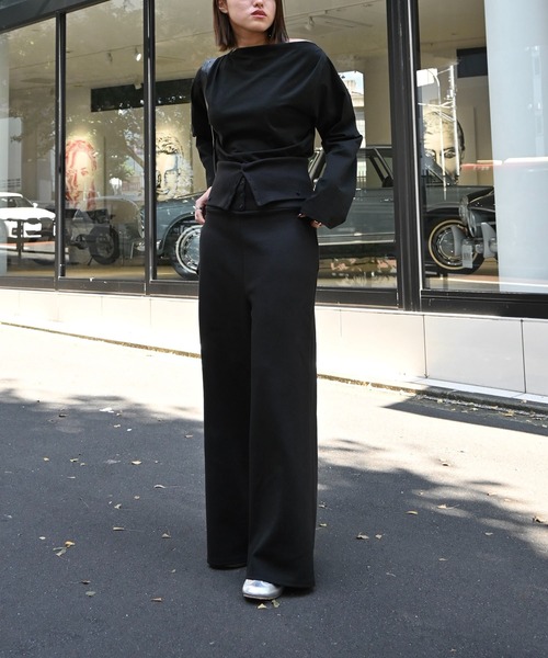 WILLFULLY（ウィルフリー）の「asymmetry drape neck tops（Tシャツ/カットソー・レディース・ブラック/グレー/オートミール・FREE）」の19枚目の写真