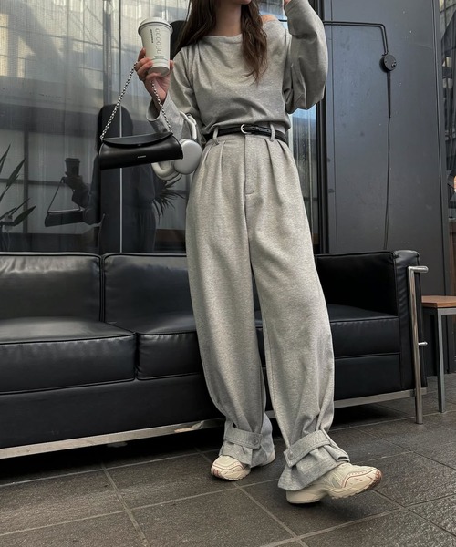 WILLFULLY（ウィルフリー）の「asymmetry drape neck tops（Tシャツ/カットソー・レディース・ブラック/グレー/オートミール・FREE）」の22枚目の写真