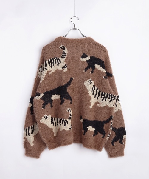 WESTSEA(ウエストシー)の「ふわふわシャギーニット 猫 クルーネック(ニット/セーター・メンズ・ブラック/アイボリー/ブラウン・L/M)」の15枚目の写真