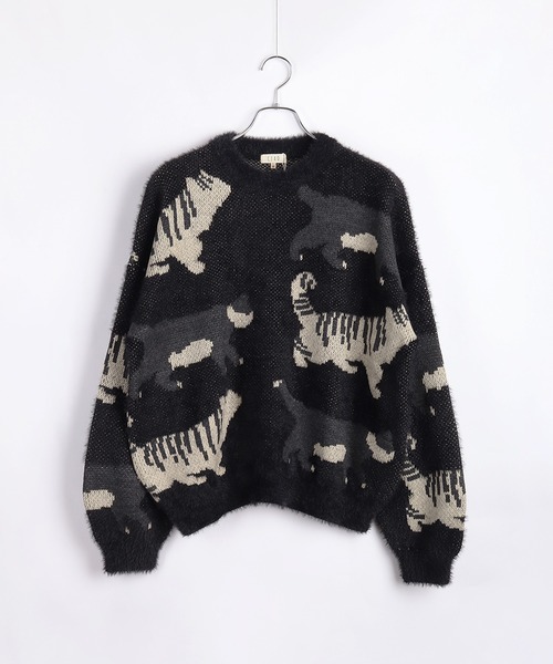 WESTSEA(ウエストシー)の「ふわふわシャギーニット 猫 クルーネック(ニット/セーター・メンズ・ブラック/アイボリー/ブラウン・L/M)」の10枚目の写真