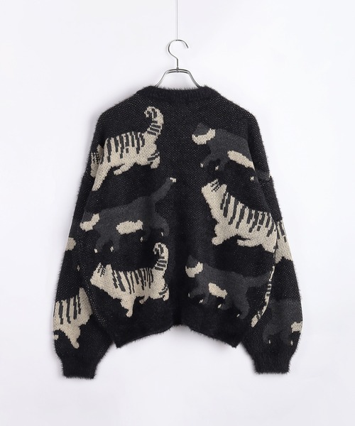 WESTSEA(ウエストシー)の「ふわふわシャギーニット 猫 クルーネック(ニット/セーター・メンズ・ブラック/アイボリー/ブラウン・L/M)」の11枚目の写真