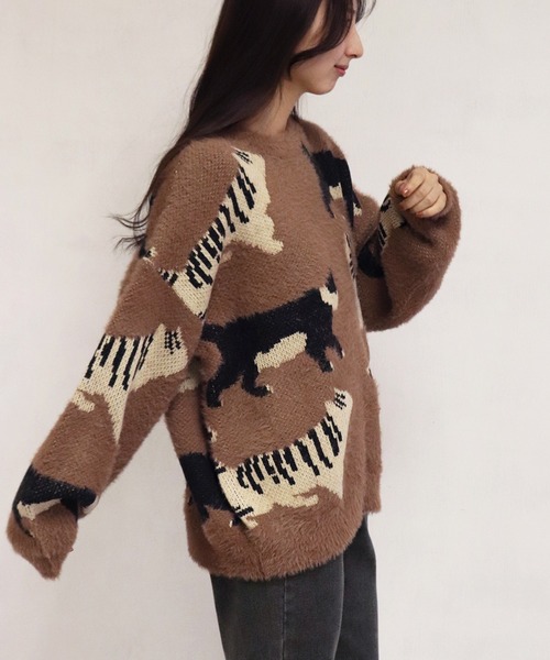 WESTSEA(ウエストシー)の「ふわふわシャギーニット 猫 クルーネック(ニット/セーター・メンズ・ブラック/アイボリー/ブラウン・L/M)」の22枚目の写真