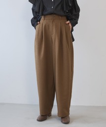 ツイード タックワイドパンツ