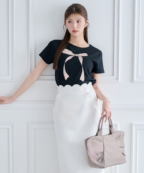 TOCCA（トッカ）の「RIBBON KNOT NYLONBAG ナイロントートバッグ（トートバッグ・レディース・ネイビー系/ベージュ系/ブラック系・F）」の7枚目の写真