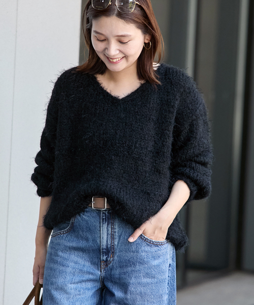 TRICOTS JEAN MARC/トリコットジーンマルク】VネックシャギーPO