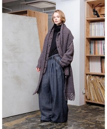 VOAAOV（ヴォアーブ）の「【VOAAOV】 WOOL LINEN HERRING BONE Tuck Wide Pants（その他パンツ）」