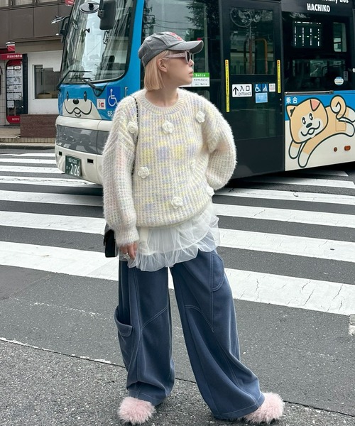 Alley Tokyo(アリートーキョー)の「お花モチーフニット(ニット/セーター・レディース・ピンク/イエロー・FREE)」の20枚目の写真