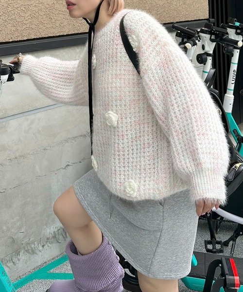 Alley Tokyo(アリートーキョー)の「お花モチーフニット(ニット/セーター・レディース・ピンク/イエロー・FREE)」の22枚目の写真