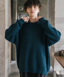 40サイズ♬長袖ニット ネイビー フォーシーズンズ ミラノリブ クルーネック ニット