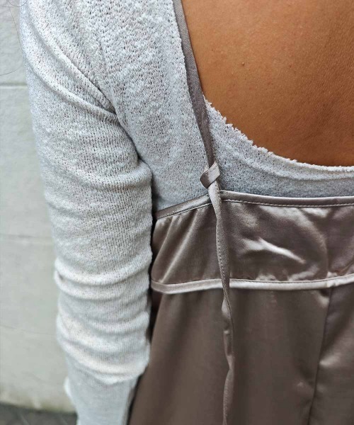 esutoreja（エストレジャ）の「サテンキャミソールオールインワン（つなぎ/オールインワン・レディース・グレイッシュベージュ/ブラック・FREE）」の16枚目の写真