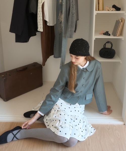 Birthday room（バースデイルーム）の「丸襟ジャケット/round-collar jacket（テーラードジャケット・レディース・グレー・FREE）」の2枚目の写真