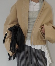 chuclla | デザインステッチ ノーカラーブルゾン chw25a073(ブルゾン)