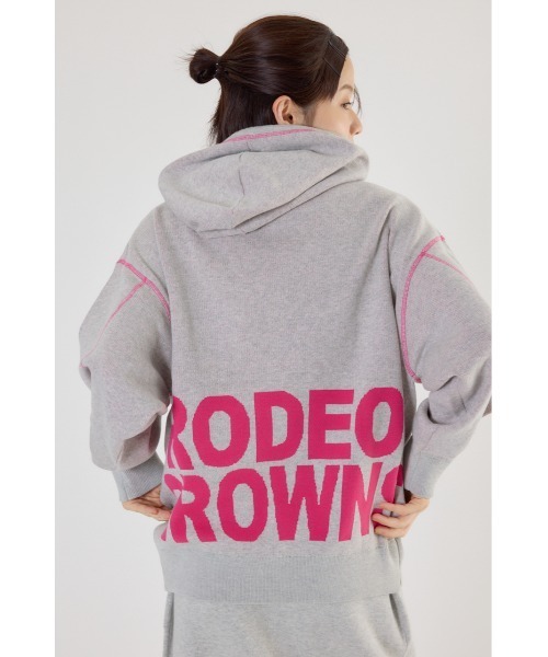 RODEO CROWNS WIDE BOWL（ロデオクラウンズワイドボウル）の「スウェットライクジャガードロゴフーディー（パーカー・レディース・アイボリー/ブラック/グレー×ホワイト/ダークグリーン/ダークオレンジ・FREE）」の3枚目の写真