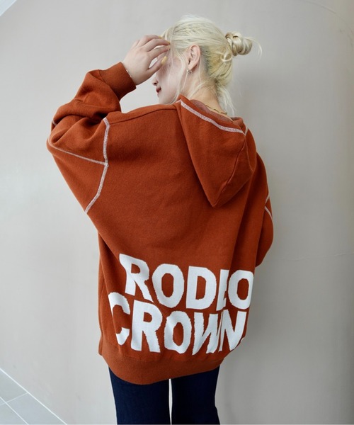 RODEO CROWNS WIDE BOWL（ロデオクラウンズワイドボウル）の「スウェットライクジャガードロゴフーディー（パーカー・レディース・アイボリー/ブラック/グレー×ホワイト/ダークグリーン/ダークオレンジ・FREE）」の5枚目の写真