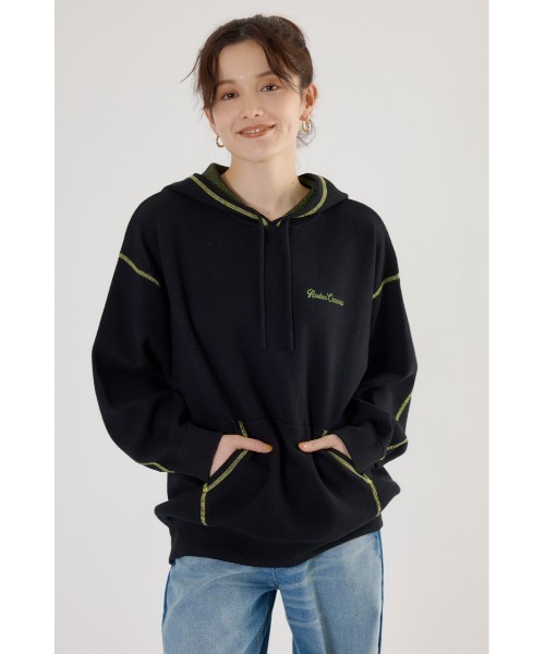 RODEO CROWNS WIDE BOWL（ロデオクラウンズワイドボウル）の「スウェットライクジャガードロゴフーディー（パーカー・レディース・アイボリー/ブラック/グレー×ホワイト/ダークグリーン/ダークオレンジ・FREE）」の2枚目の写真