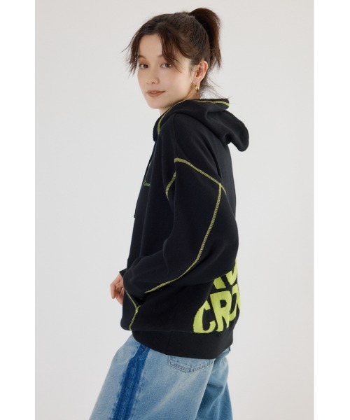 RODEO CROWNS WIDE BOWL（ロデオクラウンズワイドボウル）の「スウェットライクジャガードロゴフーディー（パーカー・レディース・アイボリー/ブラック/グレー×ホワイト/ダークグリーン/ダークオレンジ・FREE）」の7枚目の写真