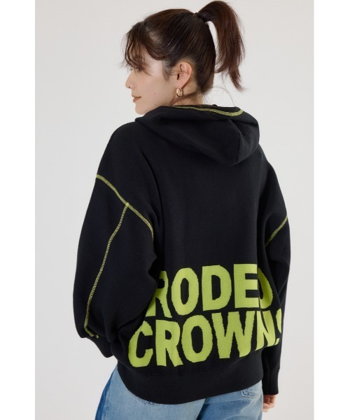 RODEO CROWNS WIDE BOWL（ロデオクラウンズワイドボウル）の「スウェットライクジャガードロゴフーディー（パーカー・レディース・アイボリー/ブラック/グレー×ホワイト/ダークグリーン/ダークオレンジ・FREE）」の8枚目の写真