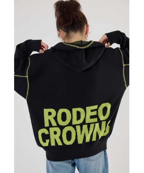 RODEO CROWNS WIDE BOWL（ロデオクラウンズワイドボウル）の「スウェットライクジャガードロゴフーディー（パーカー・レディース・アイボリー/ブラック/グレー×ホワイト/ダークグリーン/ダークオレンジ・FREE）」の9枚目の写真