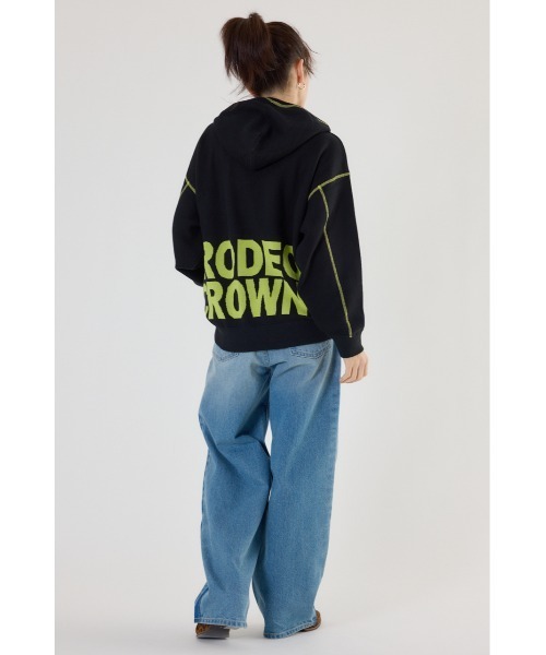 RODEO CROWNS WIDE BOWL（ロデオクラウンズワイドボウル）の「スウェットライクジャガードロゴフーディー（パーカー・レディース・アイボリー/ブラック/グレー×ホワイト/ダークグリーン/ダークオレンジ・FREE）」の11枚目の写真