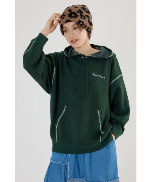 RODEO CROWNS WIDE BOWL（ロデオクラウンズワイドボウル）の「スウェットライクジャガードロゴフーディー（パーカー・レディース・アイボリー/ブラック/グレー×ホワイト/ダークグリーン/ダークオレンジ・FREE）」の12枚目の写真