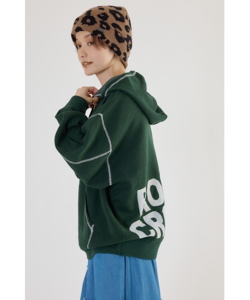 RODEO CROWNS WIDE BOWL（ロデオクラウンズワイドボウル）の「スウェットライクジャガードロゴフーディー（パーカー・レディース・アイボリー/ブラック/グレー×ホワイト/ダークグリーン/ダークオレンジ・FREE）」の13枚目の写真