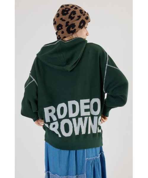 RODEO CROWNS WIDE BOWL（ロデオクラウンズワイドボウル）の「スウェットライクジャガードロゴフーディー（パーカー・レディース・アイボリー/ブラック/グレー×ホワイト/ダークグリーン/ダークオレンジ・FREE）」の15枚目の写真