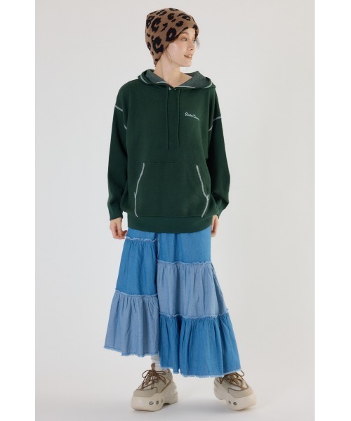 RODEO CROWNS WIDE BOWL（ロデオクラウンズワイドボウル）の「スウェットライクジャガードロゴフーディー（パーカー・レディース・アイボリー/ブラック/グレー×ホワイト/ダークグリーン/ダークオレンジ・FREE）」の17枚目の写真