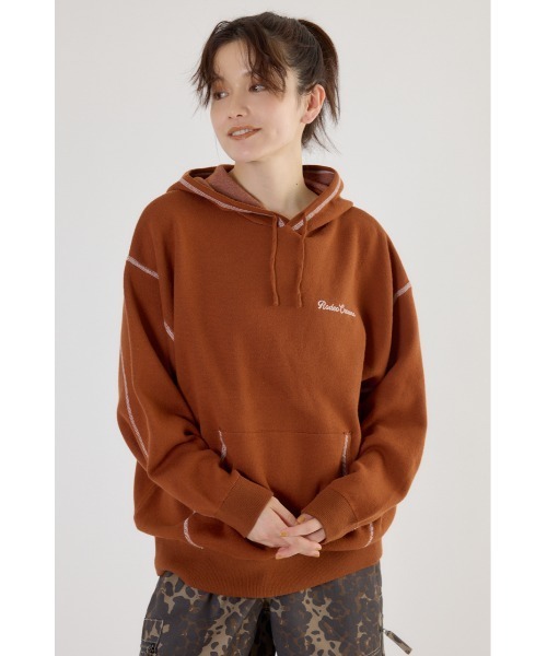 RODEO CROWNS WIDE BOWL（ロデオクラウンズワイドボウル）の「スウェットライクジャガードロゴフーディー（パーカー・レディース・アイボリー/ブラック/グレー×ホワイト/ダークグリーン/ダークオレンジ・FREE）」の19枚目の写真