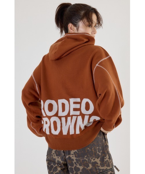 RODEO CROWNS WIDE BOWL（ロデオクラウンズワイドボウル）の「スウェットライクジャガードロゴフーディー（パーカー・レディース・アイボリー/ブラック/グレー×ホワイト/ダークグリーン/ダークオレンジ・FREE）」の21枚目の写真