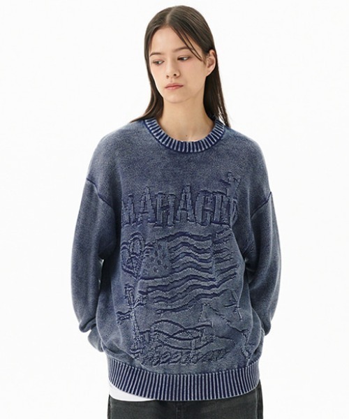 レノマパリス　ロゴハーフジップ　S mahagrid/マハグリッド』ARC LOGO HALF ZIP SWEATSHIRT