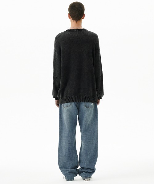 mahagrid/マハグリッド』PIGMENT FLAG KNIT SWT/ピグメントフラッグ