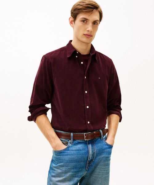 TOMMY HILFIGER（トミーヒルフィガー）の「ソリッドコーデュロイシャツ（シャツ/ブラウス・メンズ・カーキ/イエロー系その他4/バーガンディー/ネイビー系2・LARGE/MEDIUM/X-LARGE/SMALL）」の4枚目の写真
