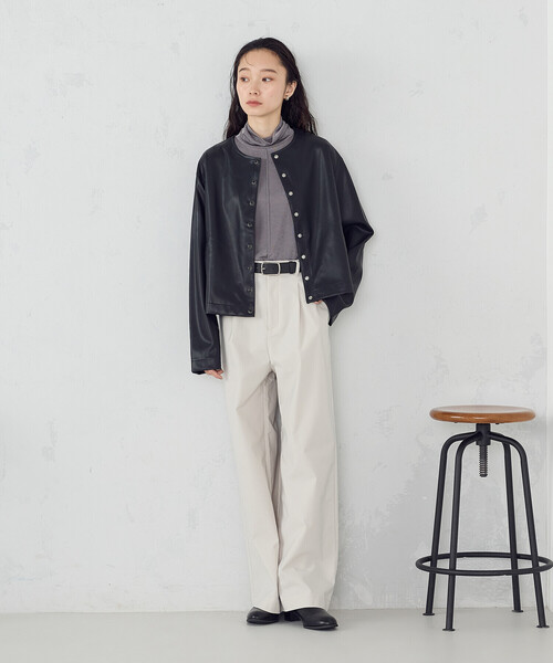 COMME CA ISM（コムサイズム）の「合成皮革 カーディガン / セットアップ対応（カーディガン/ボレロ・レディース・ブラウン/ブラック・MEDIUM/LARGE）」の16枚目の写真