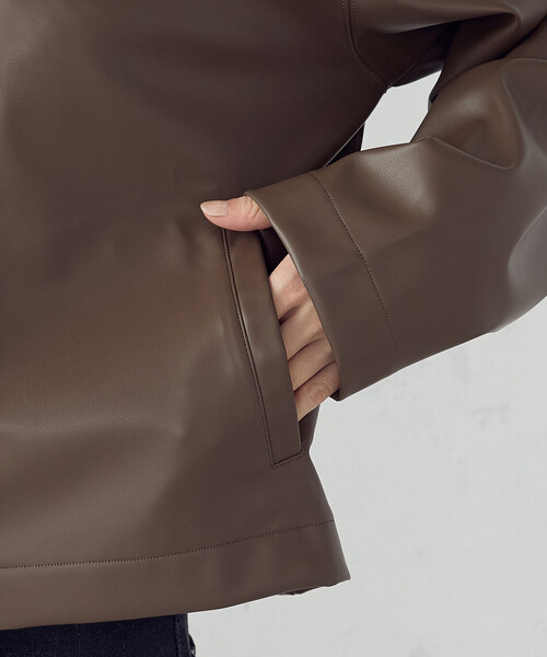 COMME CA ISM（コムサイズム）の「合成皮革 カーディガン / セットアップ対応（カーディガン/ボレロ・レディース・ブラウン/ブラック・MEDIUM/LARGE）」の17枚目の写真