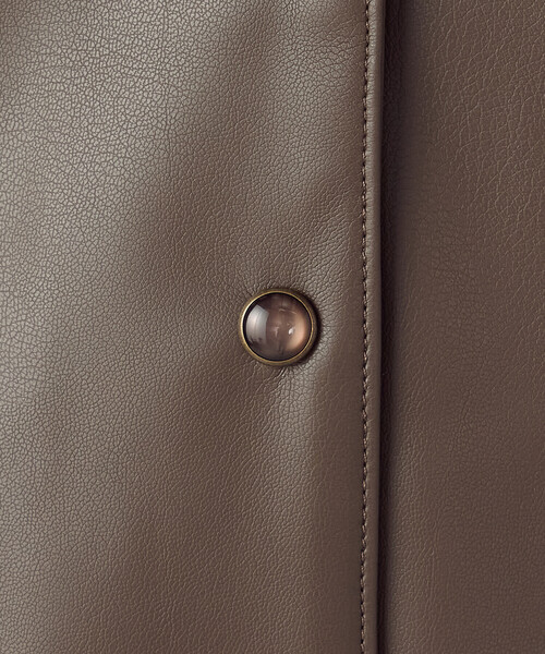 COMME CA ISM（コムサイズム）の「合成皮革 カーディガン / セットアップ対応（カーディガン/ボレロ・レディース・ブラウン/ブラック・MEDIUM/LARGE）」の5枚目の写真