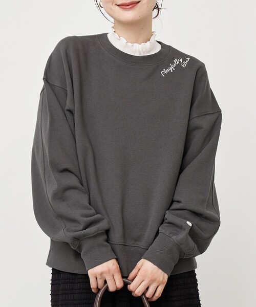 ENFOLD ハードコンパクト裏毛 デコラプルオーバー　スウェット　黒　38 ENFOLD - ENFOLD ハードコンパクト裏毛 デコラプルオーバーの通販 by