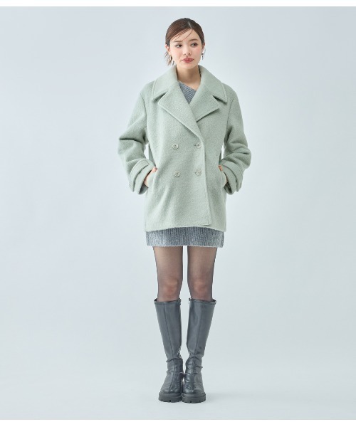 PEACH JOHN(ピーチジョン)の「シャギーショートPコート(ピーコート・レディース・ミント/ピンク/ブラウン・SMALL/MEDIUM)」の13枚目の写真