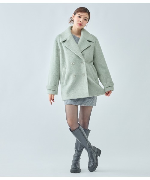PEACH JOHN(ピーチジョン)の「シャギーショートPコート(ピーコート・レディース・ミント/ピンク/ブラウン・SMALL/MEDIUM)」の14枚目の写真