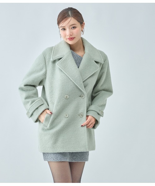 PEACH JOHN(ピーチジョン)の「シャギーショートPコート(ピーコート・レディース・ミント/ピンク/ブラウン・SMALL/MEDIUM)」の15枚目の写真