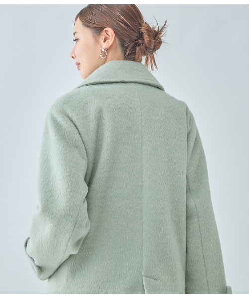 PEACH JOHN(ピーチジョン)の「シャギーショートPコート(ピーコート・レディース・ミント/ピンク/ブラウン・SMALL/MEDIUM)」の16枚目の写真