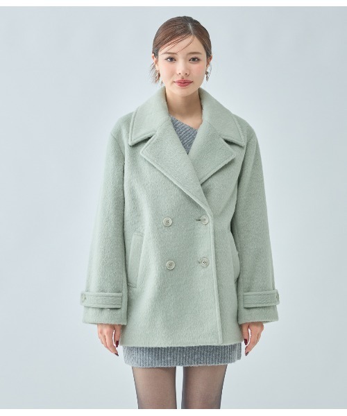 PEACH JOHN(ピーチジョン)の「シャギーショートPコート(ピーコート・レディース・ミント/ピンク/ブラウン・SMALL/MEDIUM)」の17枚目の写真