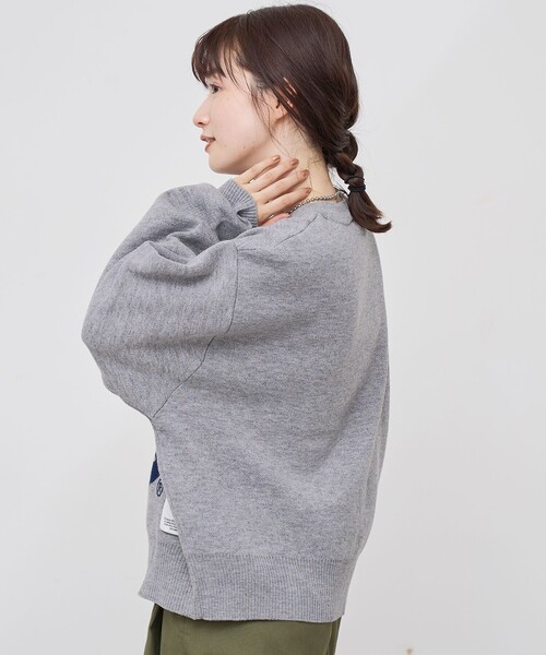 DISCUS ATHLETIC（ディスカス　アスレチック）の「【WEB限定・DISCUS（ディスカス）】 カレッジロゴジャガードニット②（ニット/セーター・レディース・その他1/グレー系・M/L）」の3枚目の写真