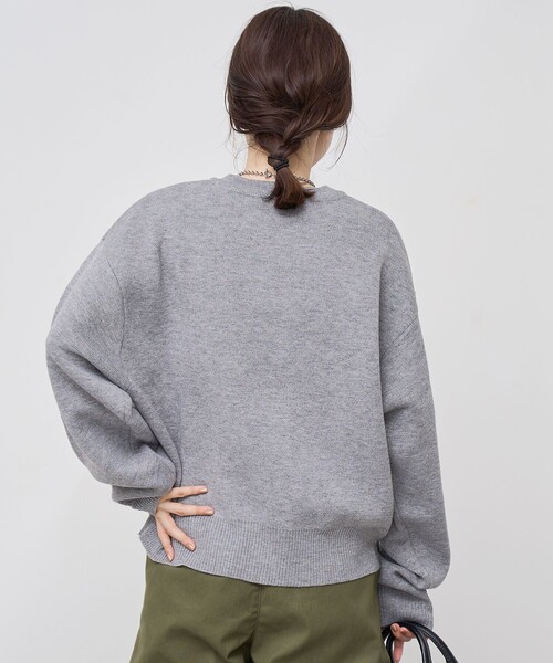 DISCUS ATHLETIC（ディスカス　アスレチック）の「【WEB限定・DISCUS（ディスカス）】 カレッジロゴジャガードニット②（ニット/セーター・レディース・その他1/グレー系・M/L）」の4枚目の写真